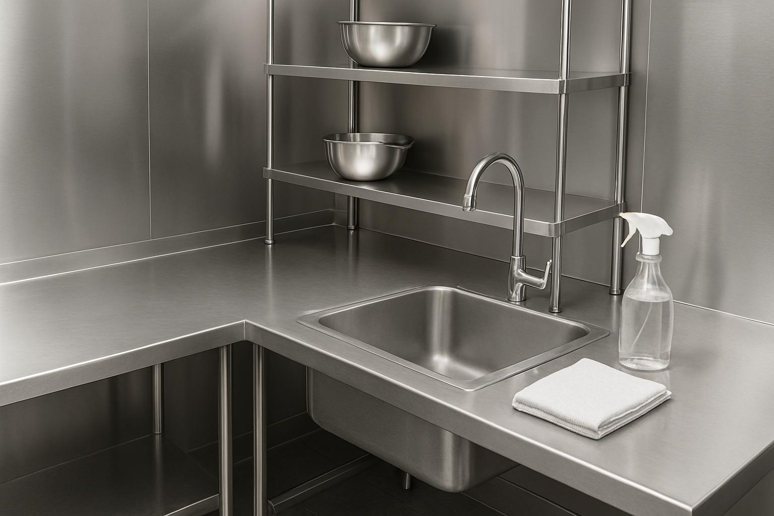 Нержавеющая мебель и рабочие поверхности: как выбирать столы, мойки и стеллажи, чтобы служили годами. Уход и чистка: рутинные процедуры и экстренные меры