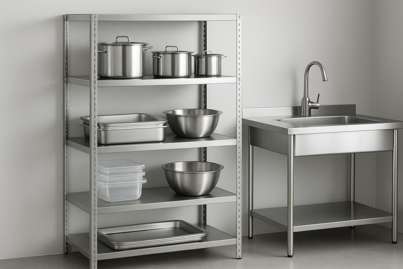 Нержавеющая мебель и рабочие поверхности: как выбирать столы, мойки и стеллажи, чтобы служили годами. Стеллажи и полки: как не ошибиться с нагрузкой