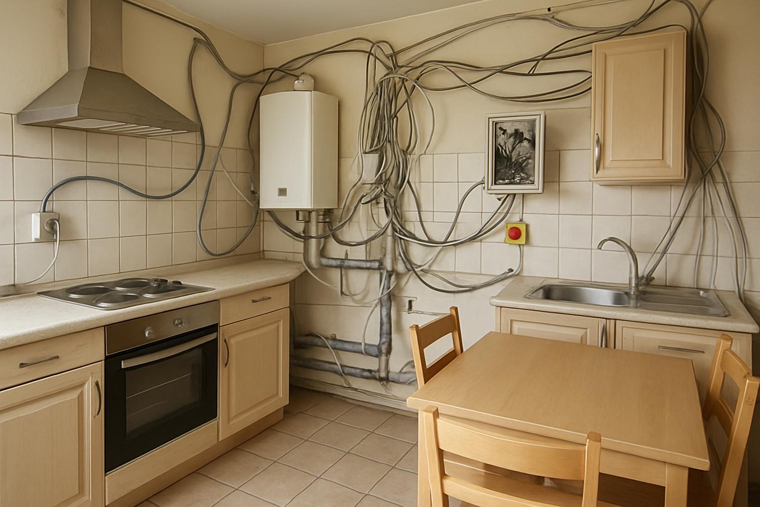 Ошибки проектирования кухни столовой: типовые просчёты в электрике, воде, сливе и размещении. Пожарная безопасность и доступ к аварийным отключателям