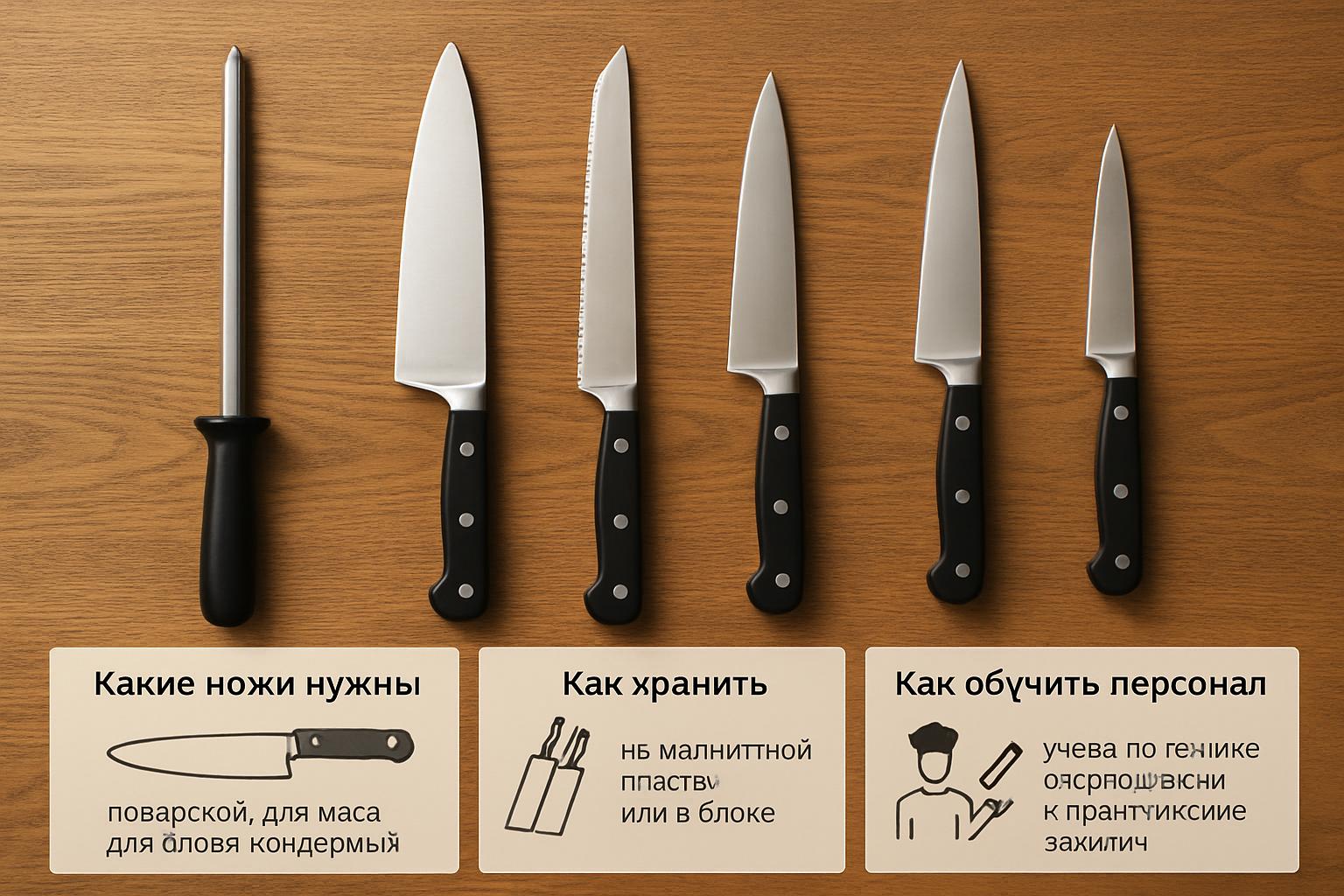 Профессиональные ножи и заточка для столовой: что покупать, как хранить, как обучить персонал. Какие ножи нужны в столовой и на рабочей станции