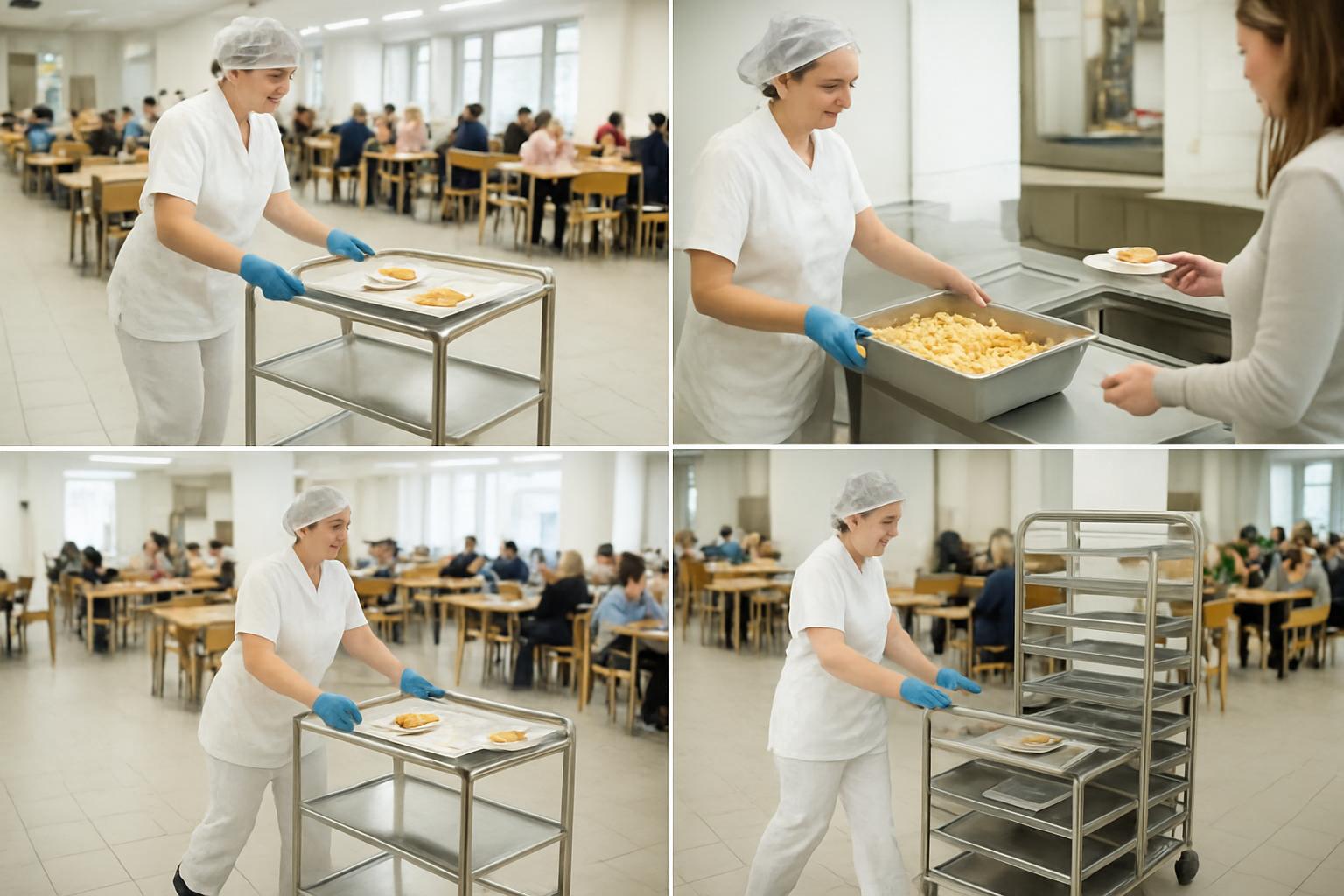 Тележки, подносы, кассетные системы: как ускорить раздачу и уборку зала. Как внедрять изменения: пошаговый план без потрясений