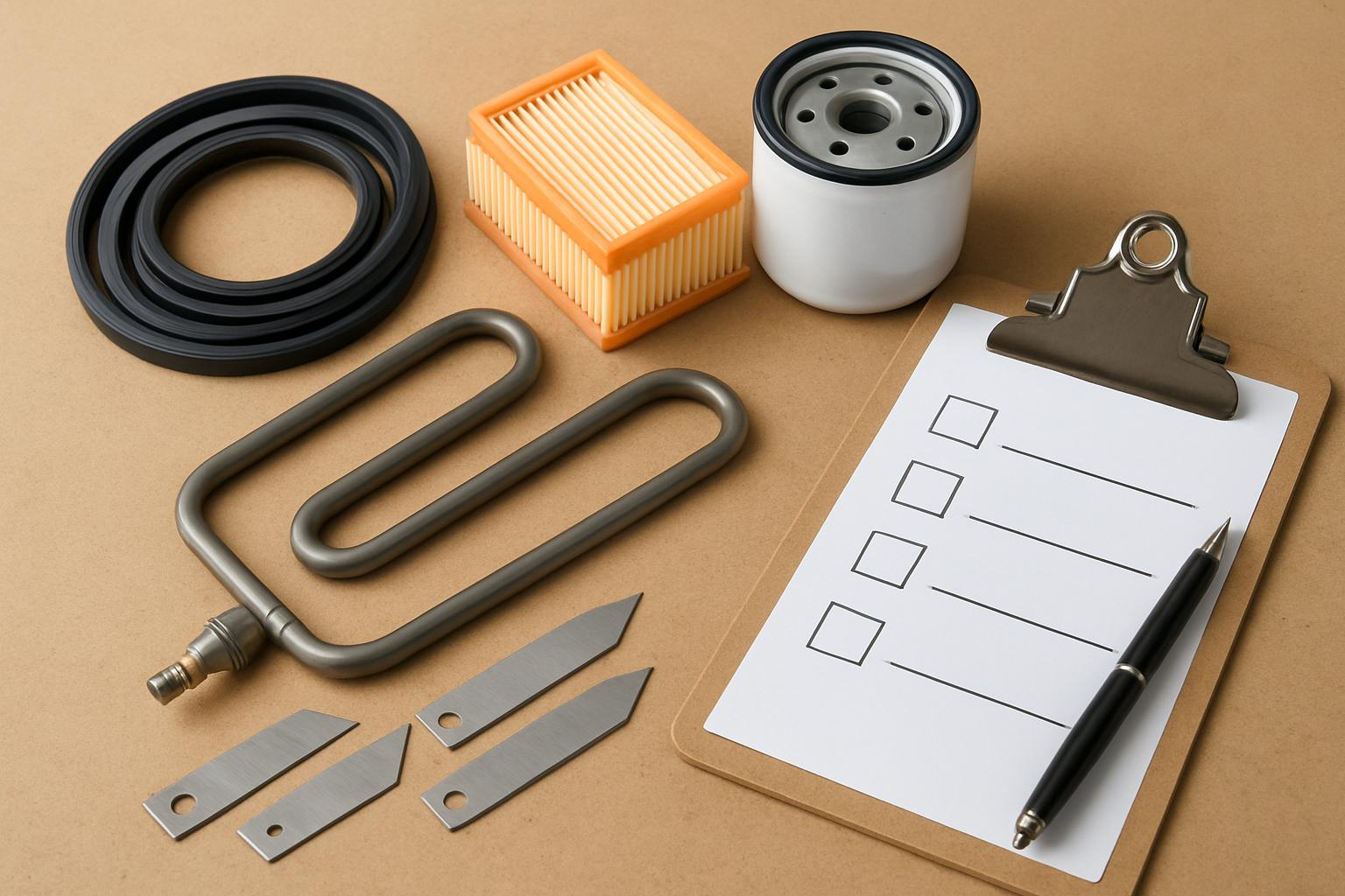 Запчасти и расходники: что важно предусмотреть при закупке (уплотнители, фильтры, ножи, ТЭНы). Пошаговый чек-лист при закупке расходников