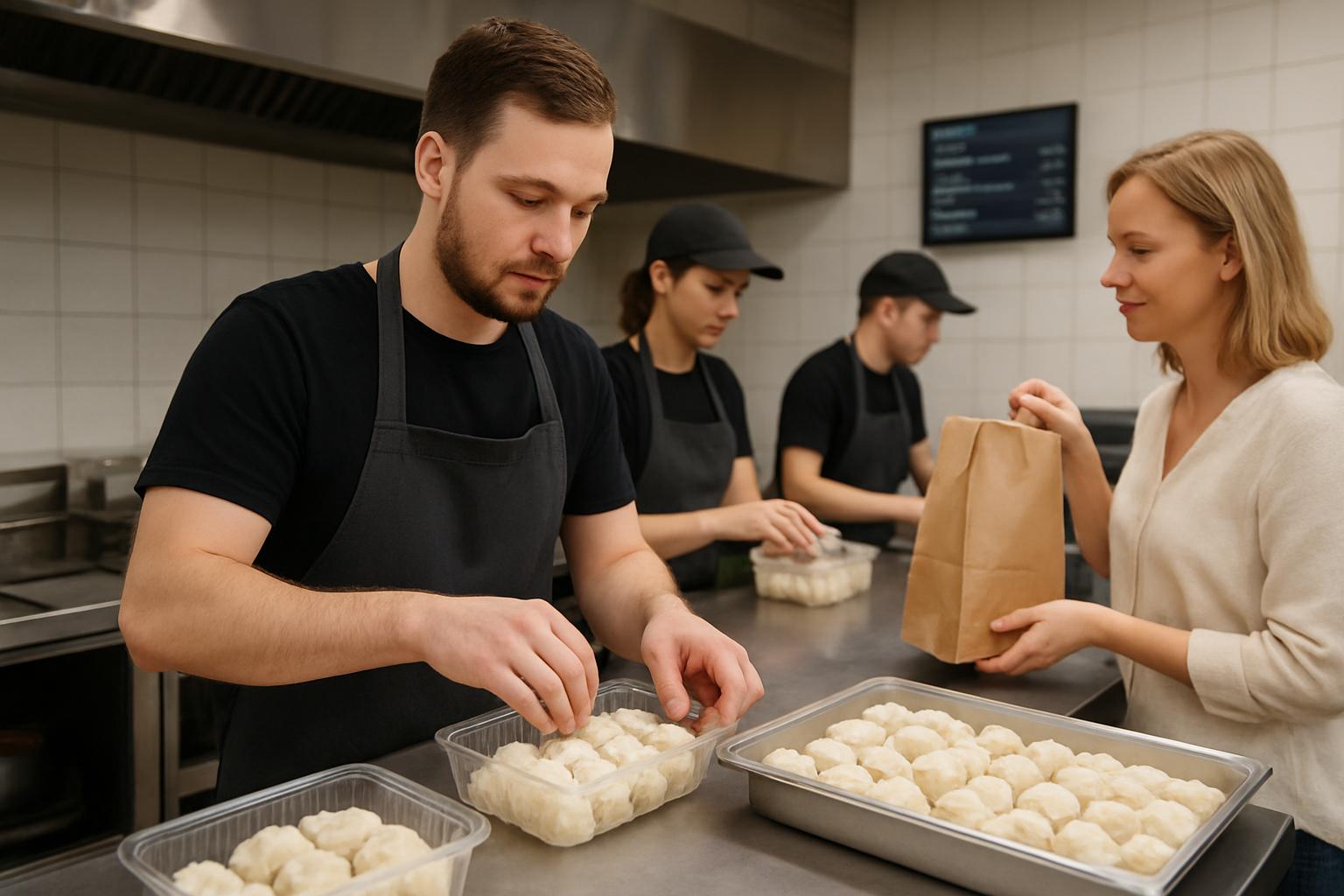 Пельменная/вареничная 2.0: быстрые форматы, полуфабрикаты собственного производства и доставка  . Персонал и обучение: где взять людей и как их удержать