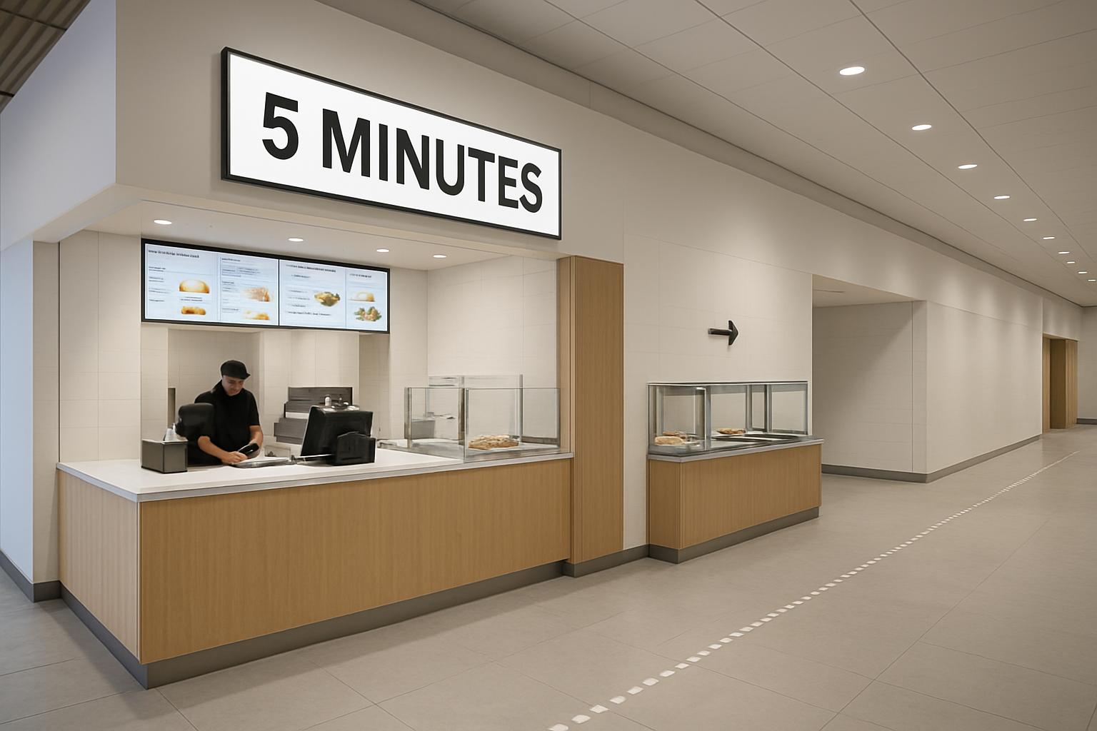 Точки «еда за 5 минут»: концепции ультрабыстрого сервиса для ТЦ, вокзалов и бизнес-центров  . Дизайн пространства: как сократить путь клиента