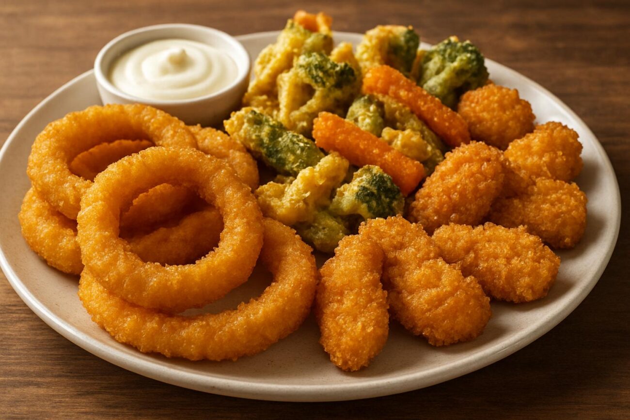 Хруст во фритюре: как сделать идеальные луковые кольца и криспи-овощи с кляром и панко