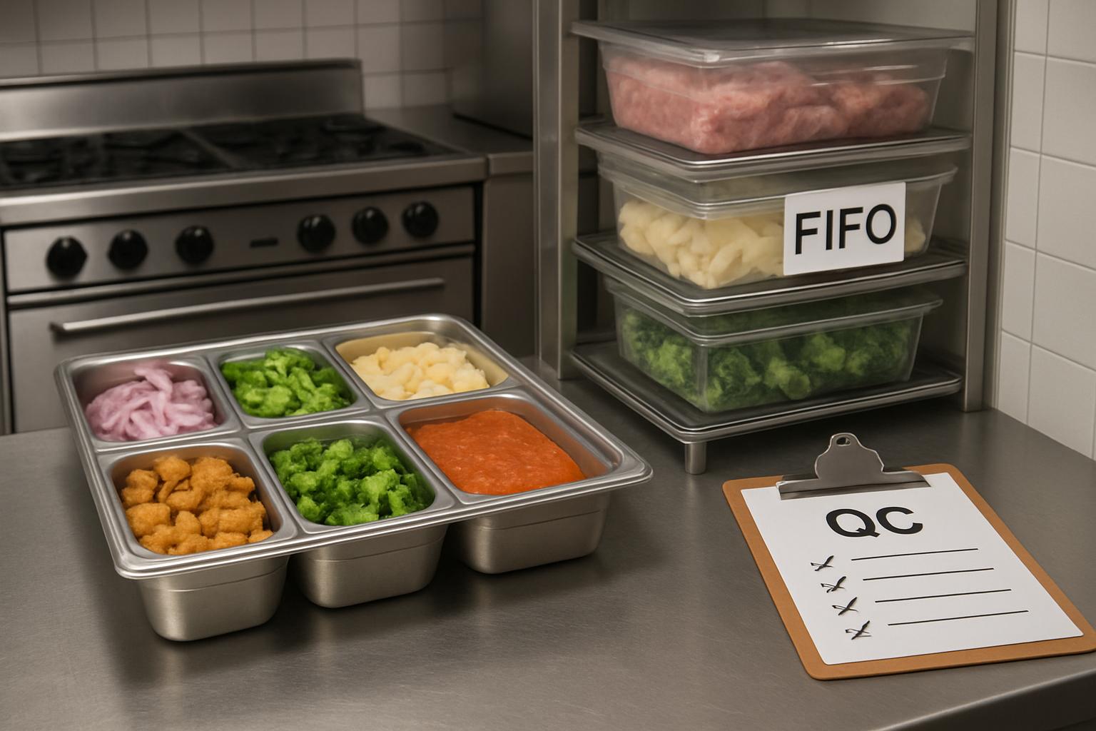 Заготовки и prep: матрица полуфабрикатов, маркировка, FIFO и контроль качества  . Короткие рекомендации для разных форматов кухни