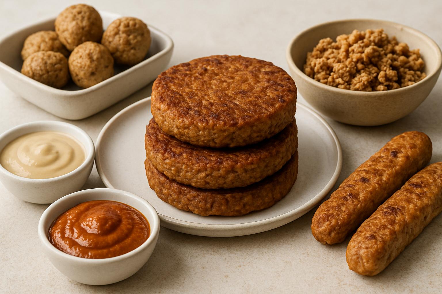 Вегетарианские и веган-позиции: котлеты, соусы без молочки, текстуры «как мясо»  . Промышленные замены: что стоит знать и как использовать их дома