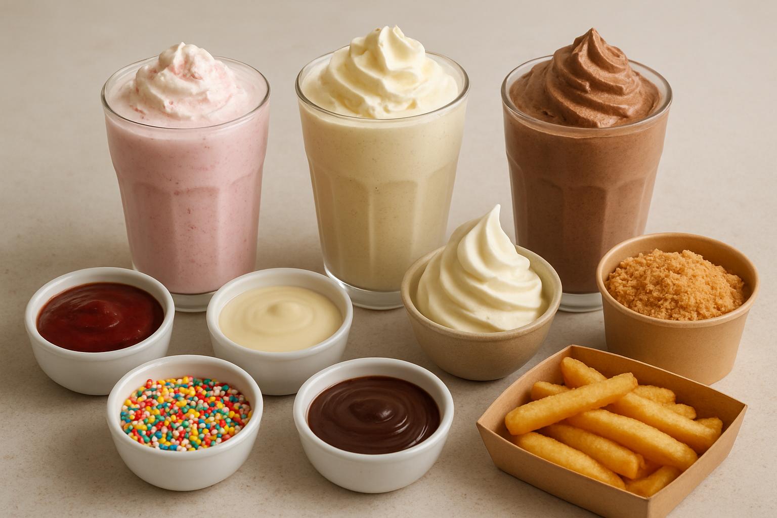 Десерты фастфуда: молочные коктейли, соусы, топпинги и быстрые заготовки  . Адаптации для специальных запросов: веганские, безлактозные и низкосахарные варианты
